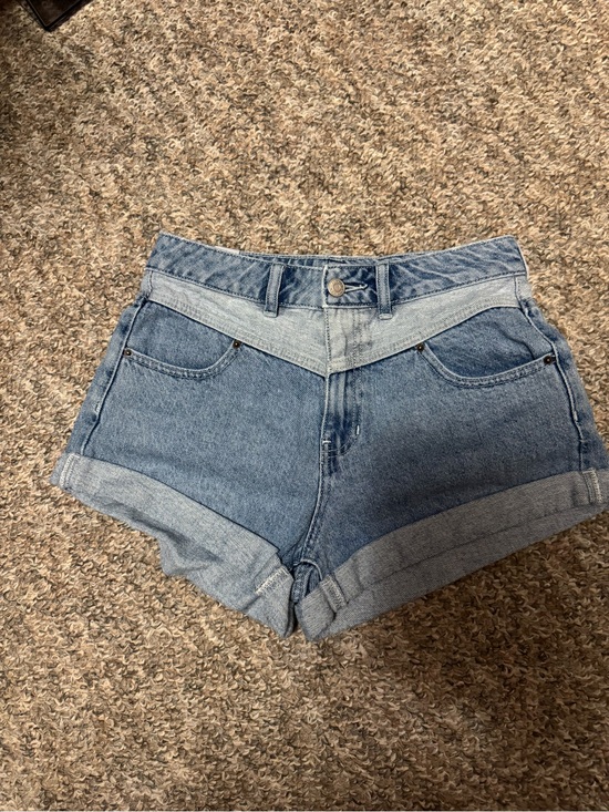 PacSun Pants - PacSun Two-Tone Light and Medium wash Denim Mom Shorts